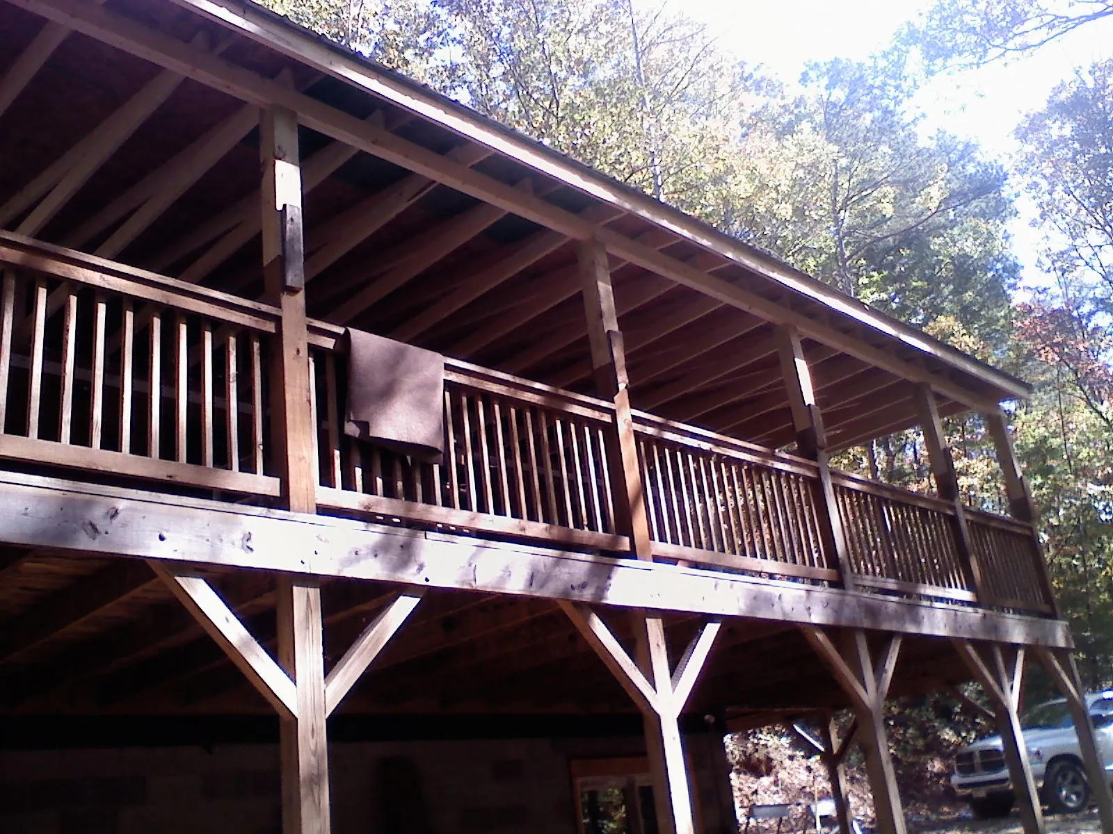 Timber framing under a new elevated porch and deck — Roof Leak Repair in Salyer by Roofing Brothers